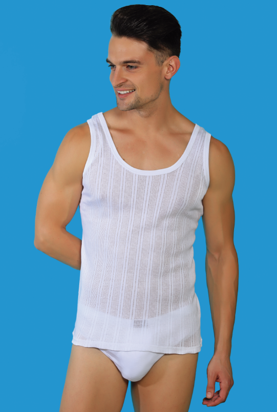 Camiseta interior de tirantes hombre algodón y poliéster