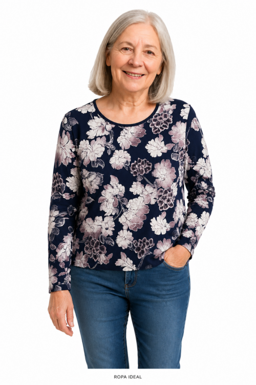 BLUSA CUELLO REDONDO MANGA CORTA MOD 22 VACHI