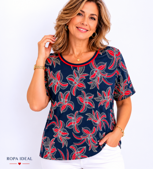MODELO 255 BLUSA MUJER MANGA CORTA