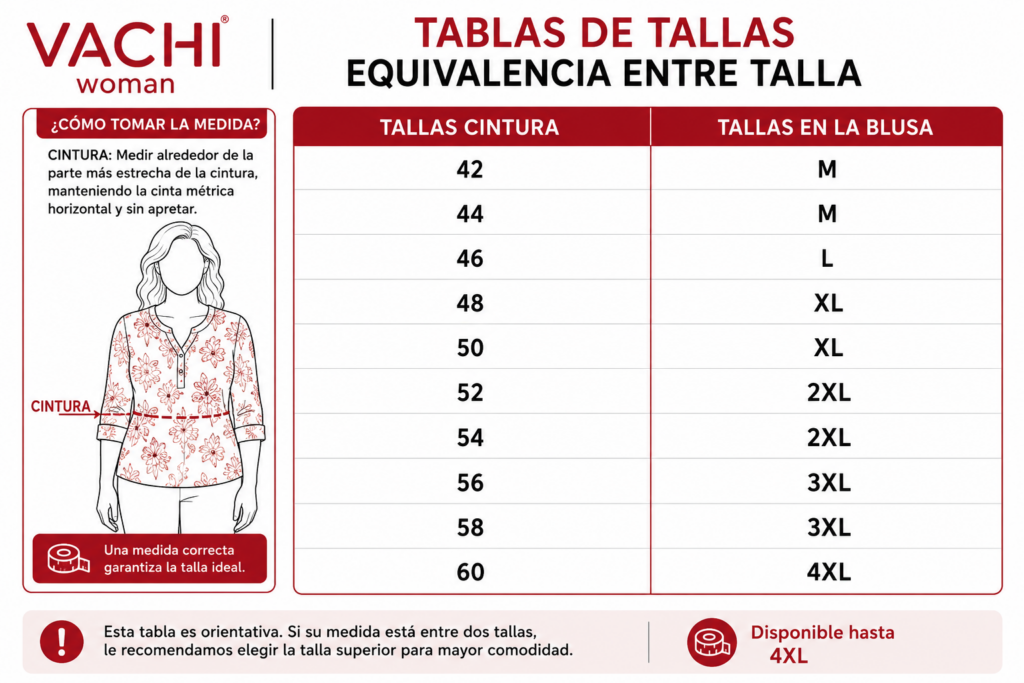 TABLA TALLAS CAISETAS Y VESTIDOS