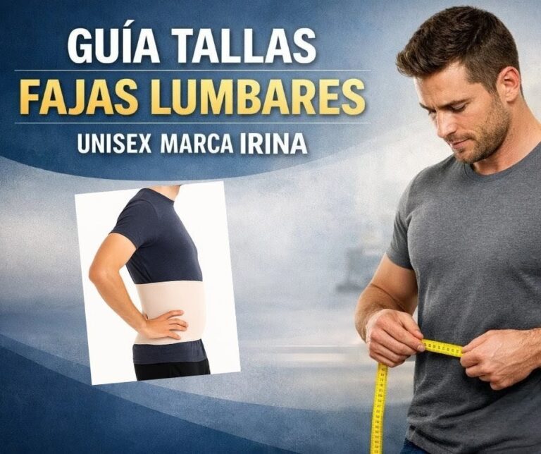 GUIA TALLAS FAJAS LUMBARES UNISEX MARCA IRINA
